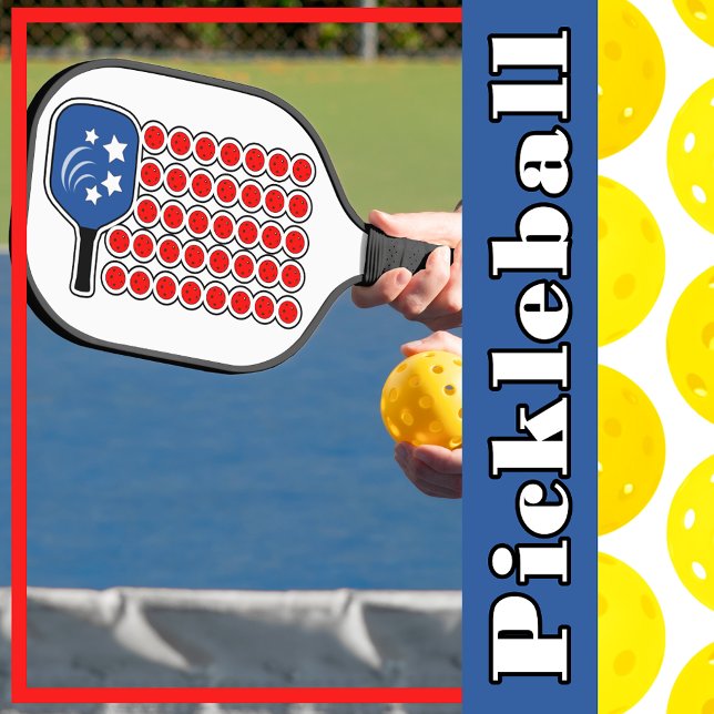 Amerikanische Flagge Rot Weiß und Blaue Pickleball Schläger (American Flag Red White and Blue Pickleballs Pickleball Paddle)