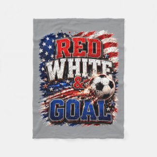 Amerikanische Flagge Rot Weiß Und Tor Fußball 4. J Fleecedecke