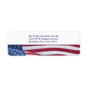 Amerikanische Flagge Rot Weiße & Blaue Adressetike