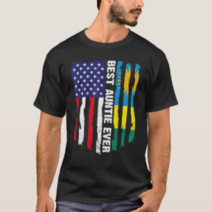 Amerikanische Flagge & Ruanda beste Tante je Patri T-Shirt