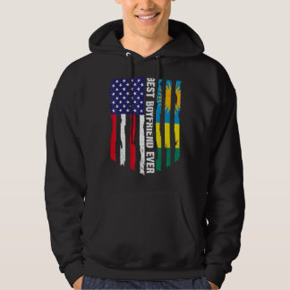Amerikanische Flagge & Ruanda-Flagge Bester Freund Hoodie