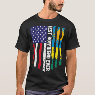 Amerikanische Flagge & Ruanda-Flagge Bester Freund T-Shirt