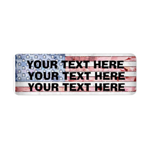 AMERIKANISCHE FLAGGE RÜCKSENDER-ADRESSAUFKLEBER