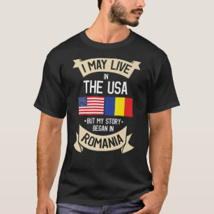 Amerikanische Flagge Rumänien Rumänische Wurzeln T-Shirt