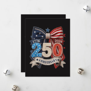 Amerikanische Flagge Schleife 250. Jubiläum Patrio Feiertagskarte