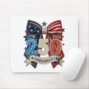 Amerikanische Flagge Schleife 250. Jubiläum Patrio Mousepad