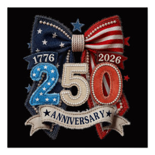 Amerikanische Flagge Schleife 250. Jubiläum Patrio Poster