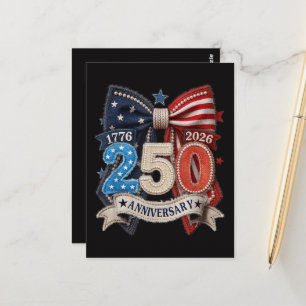 Amerikanische Flagge Schleife 250. Jubiläum Patrio Postkarte