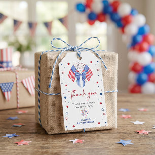 Amerikanische Flagge Schleife Mädchen Geburtstagsg Geschenkanhänger