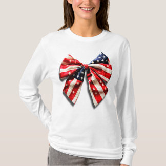 Amerikanische Flagge Schleife T-Shirt