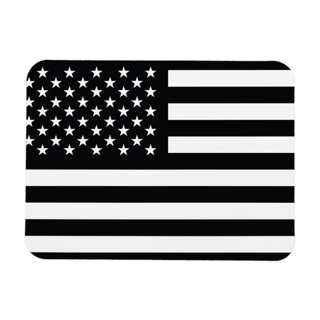 Amerikanische Flagge Schwarz-weiß Magnet (Horizontal)