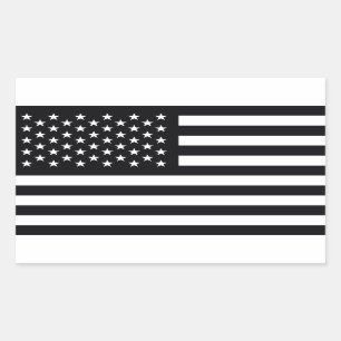 Amerikanische Flagge Schwarz-weiß Rechteckiger Aufkleber