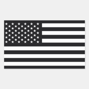 Amerikanische Flagge Schwarz-weiß Rechteckiger Aufkleber