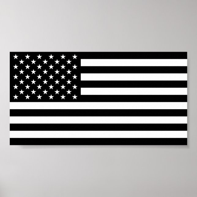 Amerikanische Flagge - Schwarz-Weiß-Version Poster (Vorne)