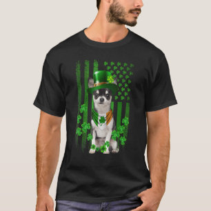 Amerikanische Flagge SCHWARZER Chihuahua-Hundehut T-Shirt