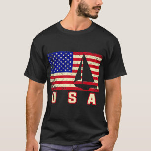 Amerikanische Flagge Segeln Süßes Boating-Geschenk T-Shirt