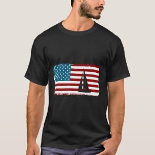Amerikanische Flagge Segeln Süßes Bootsgeschenk T-Shirt