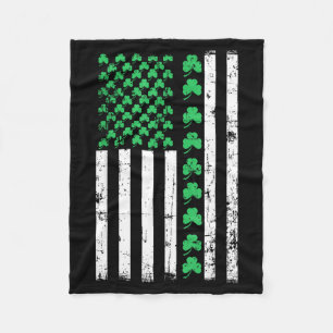 Amerikanische Flagge Shamrocks St Patricks Day Vin Fleecedecke