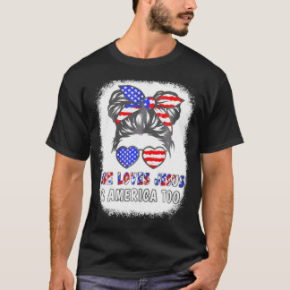 Amerikanische Flagge Sie Liebe Jesus America zu Ch T-Shirt