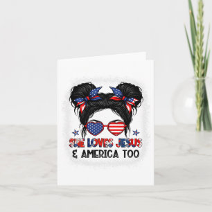 Amerikanische Flagge Sie Liebe Jesus und Amerika z Karte