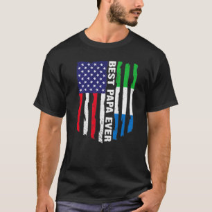 Amerikanische Flagge Sierra Leone Beste Flagge Pap T-Shirt