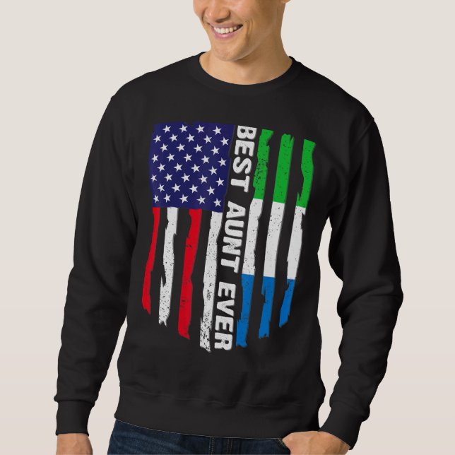 Amerikanische Flagge Sierra Leone Flag Beste Tante Sweatshirt (Vorderseite)