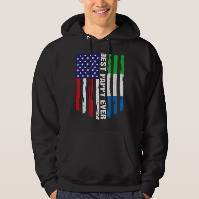 Amerikanische Flagge Sierra Leone Flag Bestes Papp Hoodie (Vorderseite)