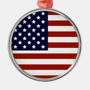 Amerikanische Flagge Silbernes Ornament