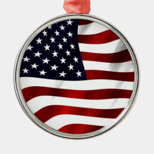Amerikanische Flagge Silbernes Ornament