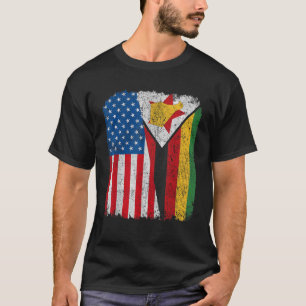 Amerikanische Flagge Simbabwes Half USA Simbabwe R T-Shirt