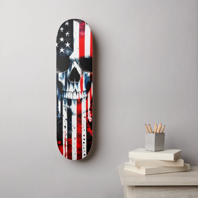 Amerikanische Flagge Skateboard (Wandkunst)