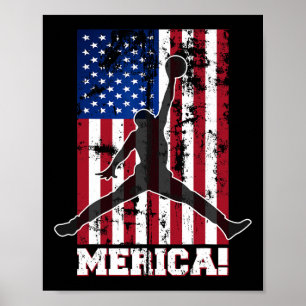 Amerikanische Flagge Sketll USA-Flagge 4. Juli Män Poster