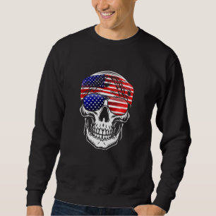 Amerikanische Flagge Skull USA Leiter der Flagge B Sweatshirt