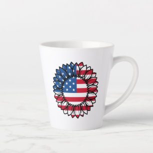 Amerikanische Flagge Sonnenblume-32222 Milchtasse