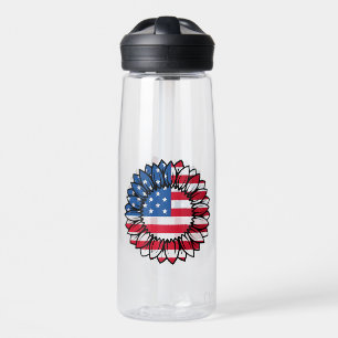 Amerikanische Flagge Sonnenblume-32222 Trinkflasche