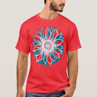 Amerikanische Flagge Sonnenblume Vintag 4. Juli In T-Shirt