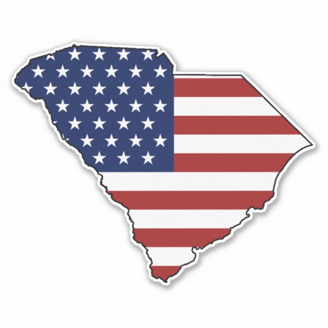 Amerikanische Flagge South Carolina Aufkleber (Vorderseite)