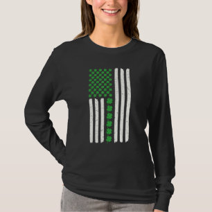 Amerikanische Flagge St. Patrick's Day Lustig Retr T-Shirt