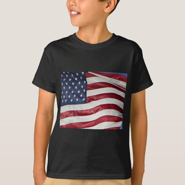 Amerikanische Flagge, Star Spangled Banner rot-bla T-Shirt (Vorderseite)
