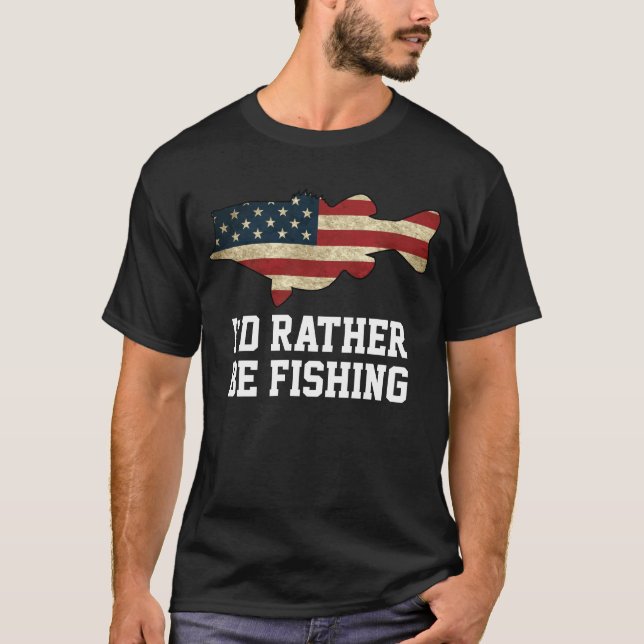 Amerikanische Flagge statt zu fischen T-Shirt (Vorderseite)