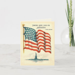 Amerikanische Flagge Statue of Liberty Leere Karte