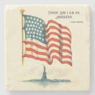 Amerikanische Flagge Statue of Liberty Steinuntersetzer