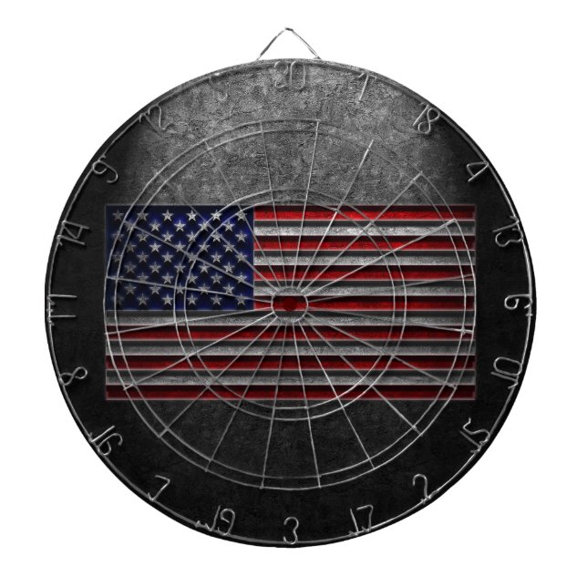Amerikanische Flagge Steinstruktur Dartscheibe (vorne)