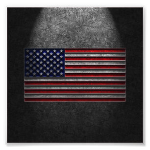 Amerikanische Flagge Steinstruktur Fotodruck
