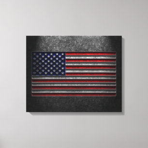 Amerikanische Flagge Steinstruktur Leinwanddruck