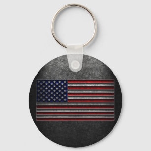 Amerikanische Flagge Steinstruktur Schlüsselanhänger