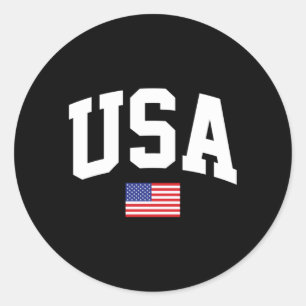 Amerikanische Flagge Sterne Es 4. Juli Patriotisch Runder Aufkleber