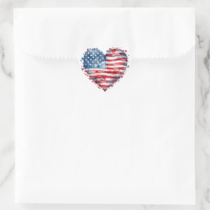 Amerikanische Flagge Sterne Streifen Herz Patrioti Herz-Aufkleber