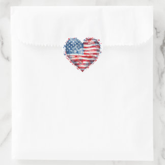 Amerikanische Flagge Sterne Streifen Herz Patrioti Herz-Aufkleber