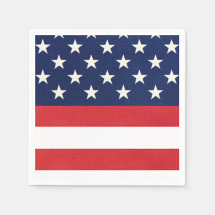Amerikanische Flagge Sterne und Streifen Serviette